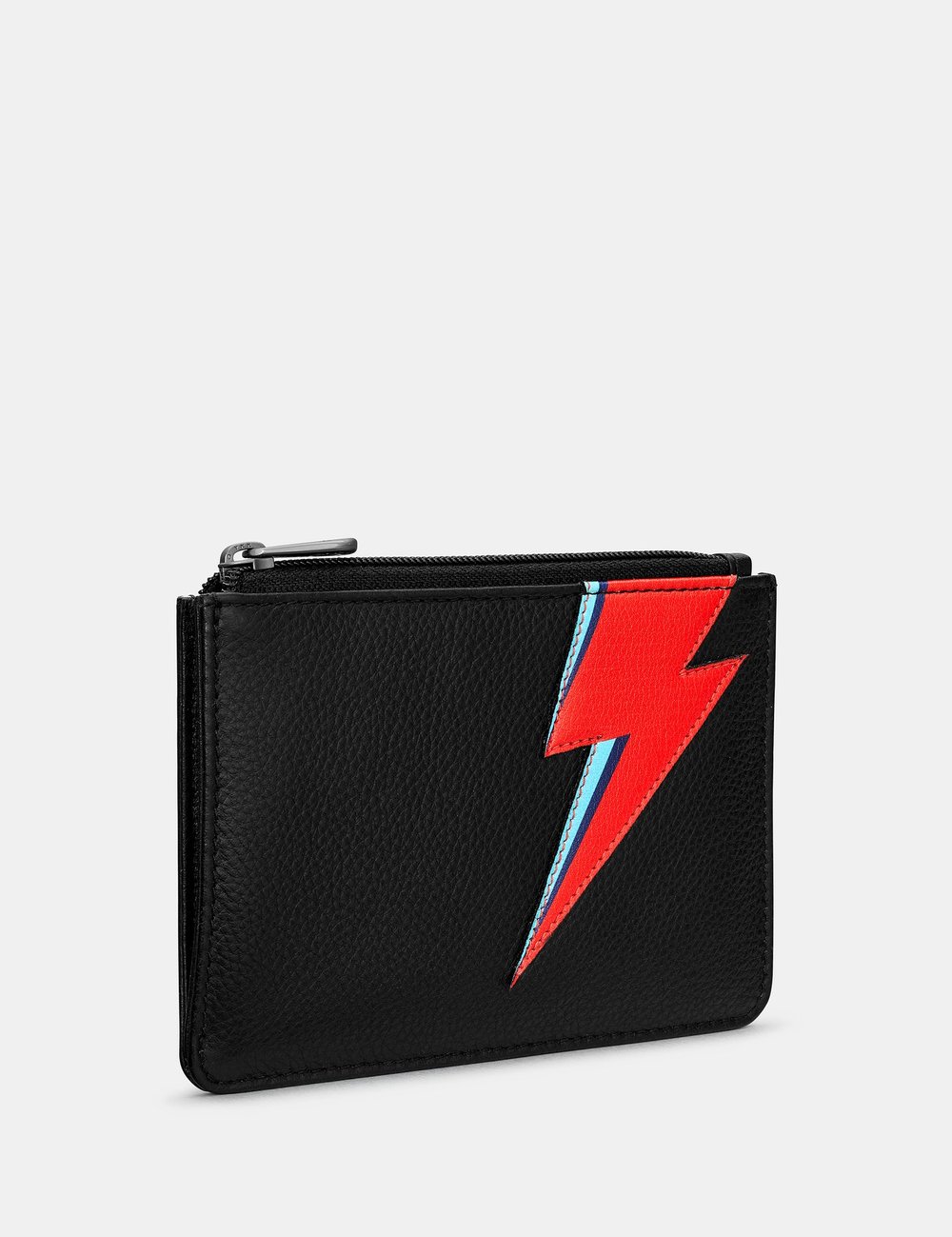 Lightning Bolt Black Leather Zip Top Franklin Purse