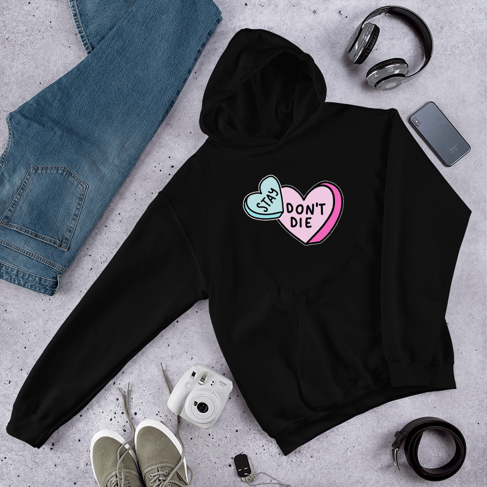 Image of Unisex Suicide 'n' Stuff x Live Through This Conversation Hearts Hoodie