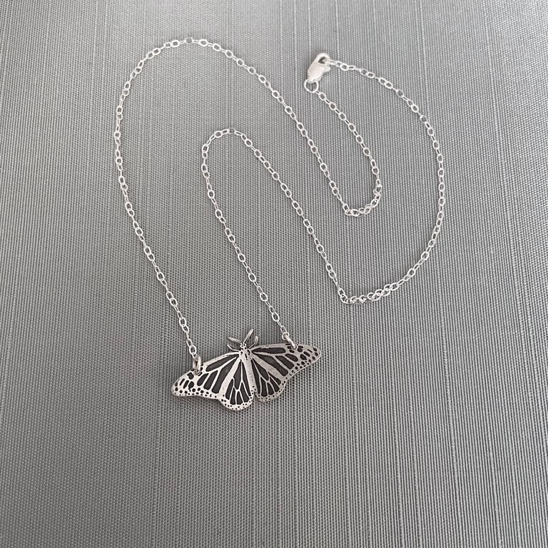 Sterling Silver Monarch Butterfly Necklace Image 5