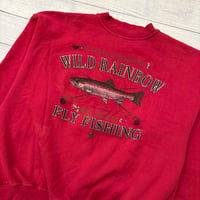 Image 2 of Vintage Big Rock Wild Rainbow Fly Fishing Crewneck - L