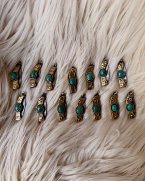 Image of Turquoise Engraved Knife Pendant 