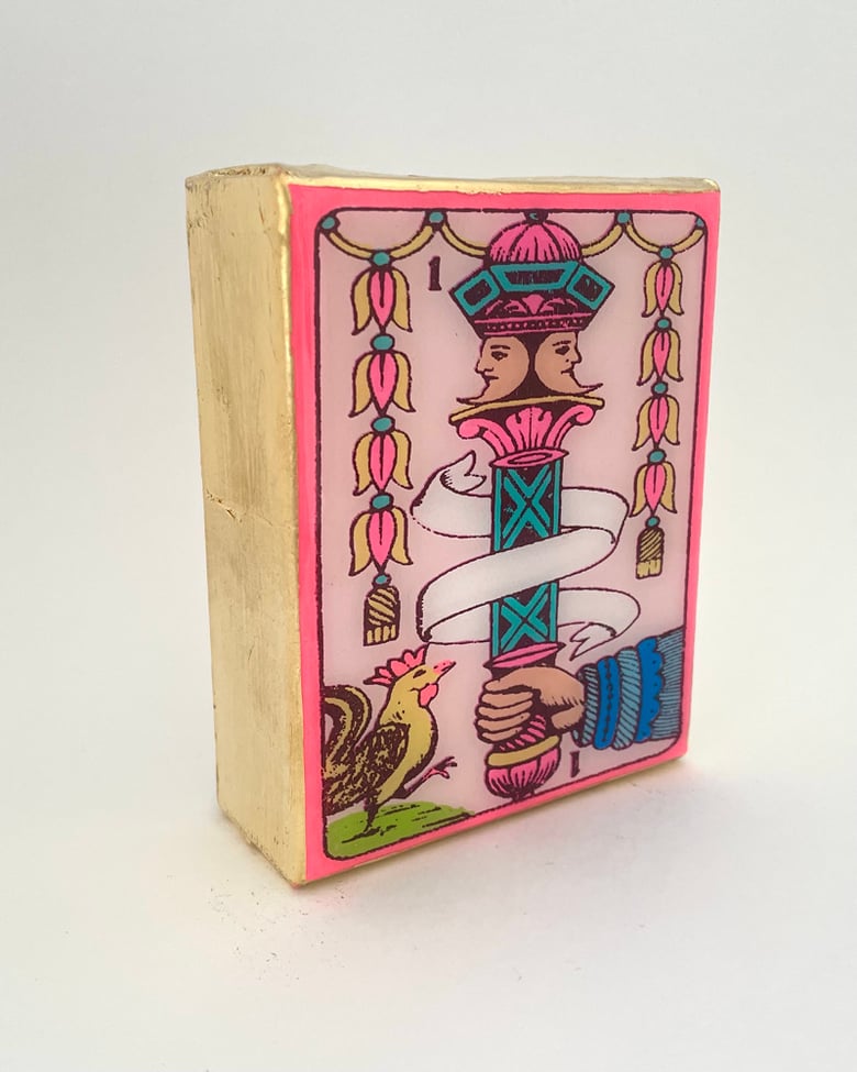 Image of Ace Of Swords Card Pink