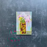 Image 3 of Peony Buds in 70s Pottery Vase.