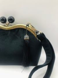 Image 2 of Black Velvet Evening Wristlet Clutch