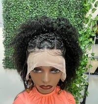 Image 3 of Half-up-half down Afro braided wig