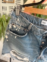 Image 2 of Zara distressed fringe shorts 