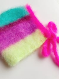 Image 4 of Sofie and Iris Turqouise, Bordeaux, Purple, Pastel Neon Yellow and Hot Pink Blurry Bonnet