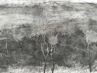 Image 2 of large abstract landscape in charcoal