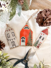 Image 1 of SALE! Set of 3 Hanging Christmas Houses