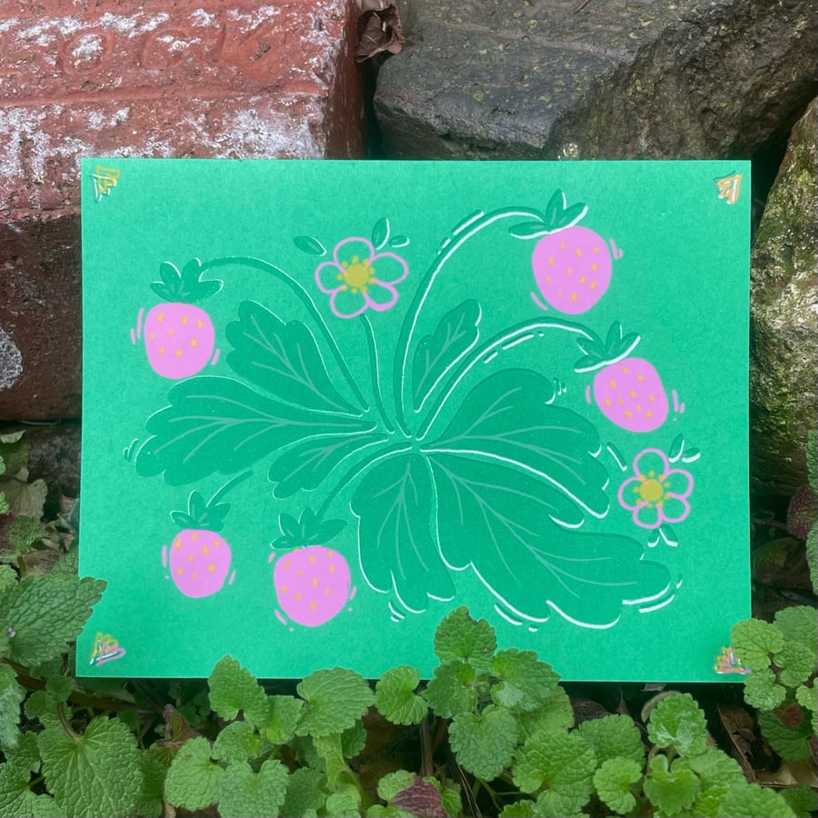 Image of Pink Strawberries card