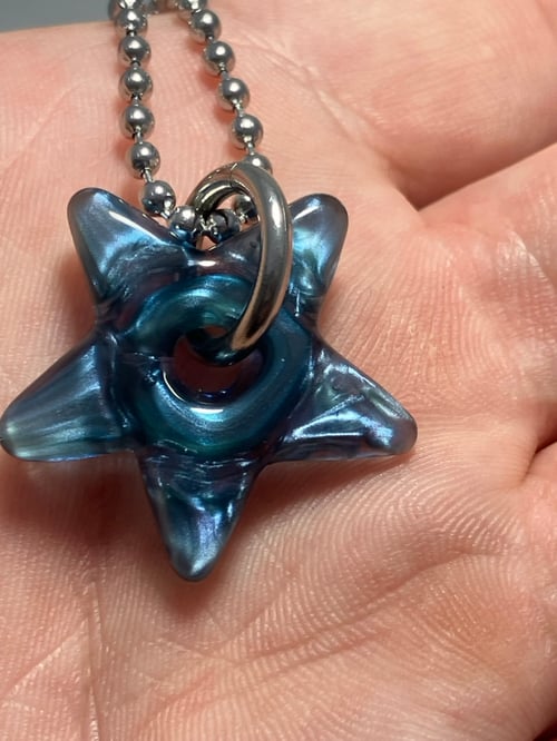 Image of mini metallic blue star