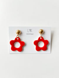 Paire de boucles d'oreilles céramique MARGUE rouge 