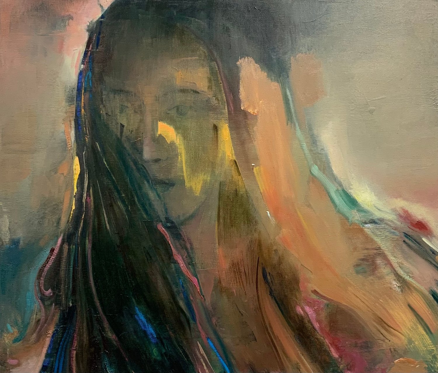 Image of Painting / maleri / "Et øjeblik I" / 60x70 cm