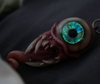 Image 3 of Twisted tongue pendant, OOAK Blue Green Glow