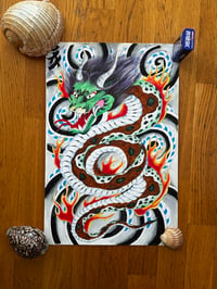 Image 5 of Original Ricky Low Dragon Demon tattoo design 