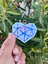 Blue Geometric Watercolor Heart