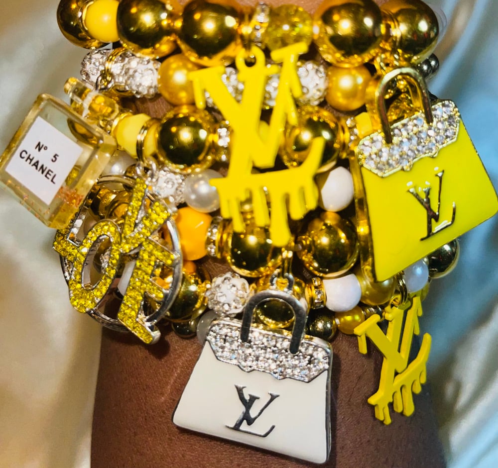 Image of Yellow & white stacked bracelet's 