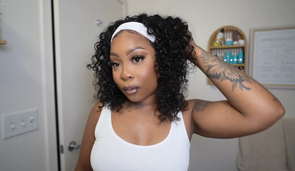 Image of Short & Curly Headband Half Wig