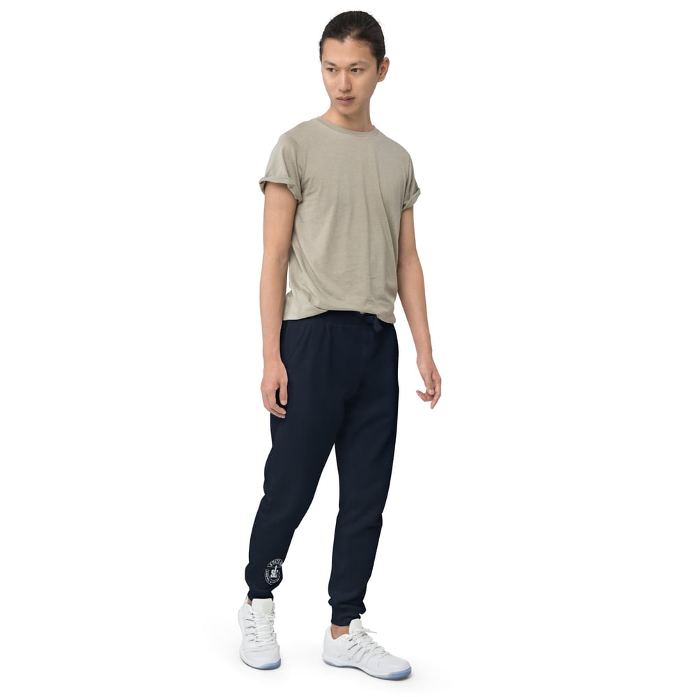 Image of Stats Up_White Logo: Unisex fleece sweatpants