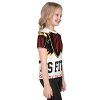 Image 3 of BossFitted White Black and Red Kids crew neck t-shirt