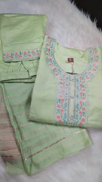 Image 4 of KSV8106-Soft Maslin Silk Kurtha Set