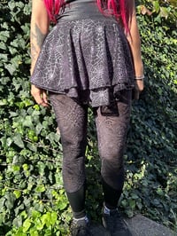 Image 6 of Black Sheer Velvet burned out Velvet Brocade Leggings