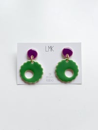 LMK x MINI LABO Paire de boucles d’oreilles céramique POMPON vert pomme