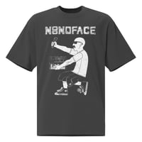 N8NOFACE "AZ-TECH SYNTH" by QETZA ART Oversized faded black t-shirt