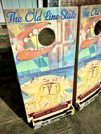 Image 5 of Brackish Wooder Cornhole Boards - Old Line State - MD Flag - Blue Crab - MT6313