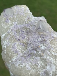 Image 5 of QR Code Fluorite On Druzy Quartz Matrix Specimen| Guizhou China #3065