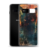 Image 4 of Dark Goth Black Cat With Orange Clear Case for Samsung®