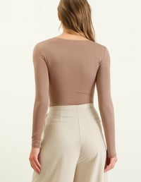 Image 2 of Alexa bodysuit (taupe) 