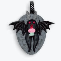 Mothman Art Ornament With Cupcake