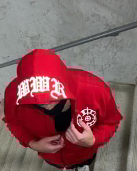 Image 3 of RED WWR ZIP UP HOODIE