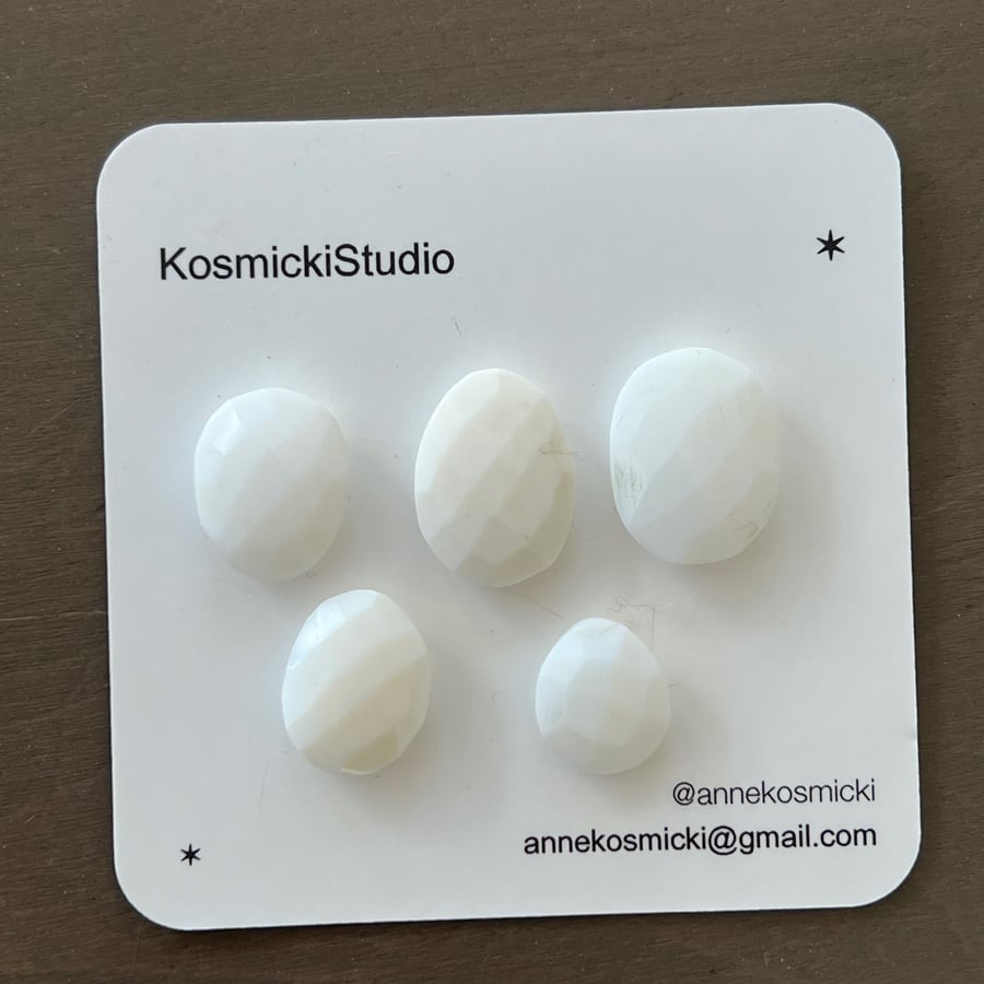 Image of Faceted White Opal Cabochon Set