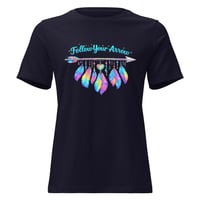 Image 1 of Women's Relaxed T-Shirt, Follow Your Arrow, Western, Boho, Feathers Tee