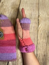 Image 3 of Multicoloured Beanie with Matching Handwarmers, Teen Size/ Small Adult , Perfect Gift