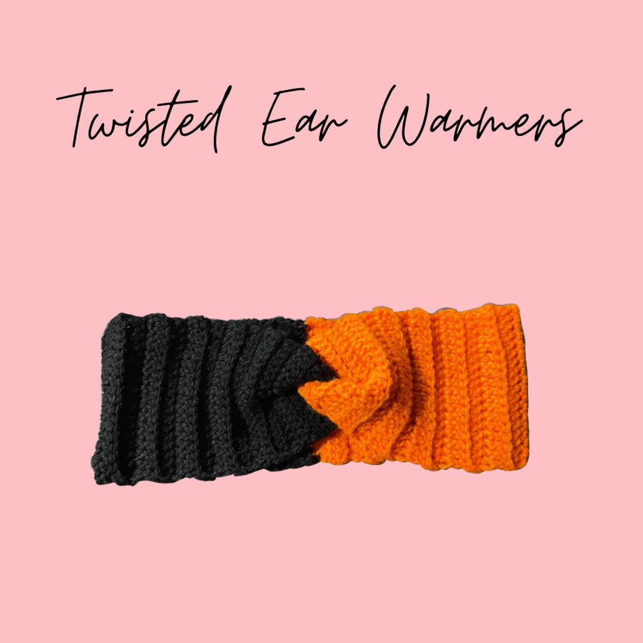 Image of twisted ear warmers