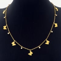 Image 1 of Butterfly gold tone necklace 