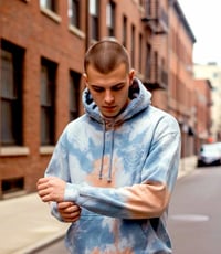 Image 1 of Mind, Body & Sole Grey Pink Marble Tie Dye Hoodie 