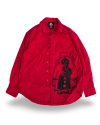 Image 1 of ANGEL RED BUTTON UP GAP SHIRT (M)