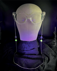 Image 8 of Eclectic Witch (Removable Charms) Custard Uranium Glass Eyeglass Chain