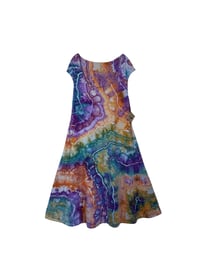 Image 2 of XL Stretch Knit Fit and Flare Midi Dress in Geode Ice Dye