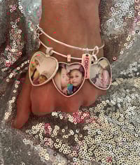 Image 2 of Custom heart photo necklace & bangle gift  set  comes with (1) free 4 x 6 photo per order 