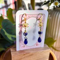 Floral Lampwork Drop Earrings