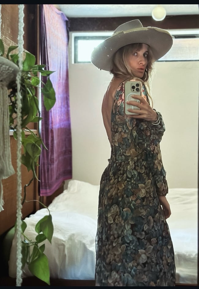 1970s Koos van den Akker chiffon low back bohemian dream dress 