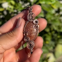 Image 5 of Double Swirl, Sunstone Pendant 🧡✨