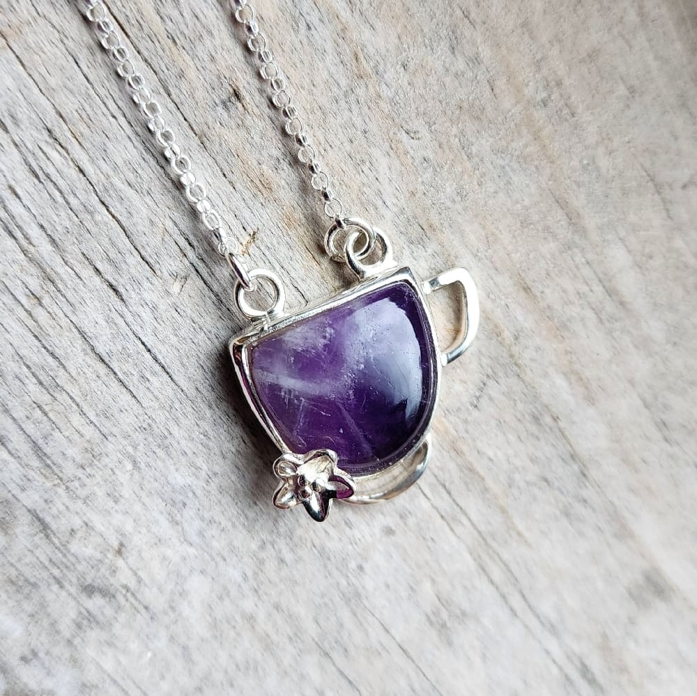 Image of Chevron Amethyst Pendant [Demi] — Serenity's Cup