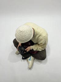 Image 1 of white beanie 