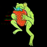 Strawberry Frog Handpainted Woodcutout